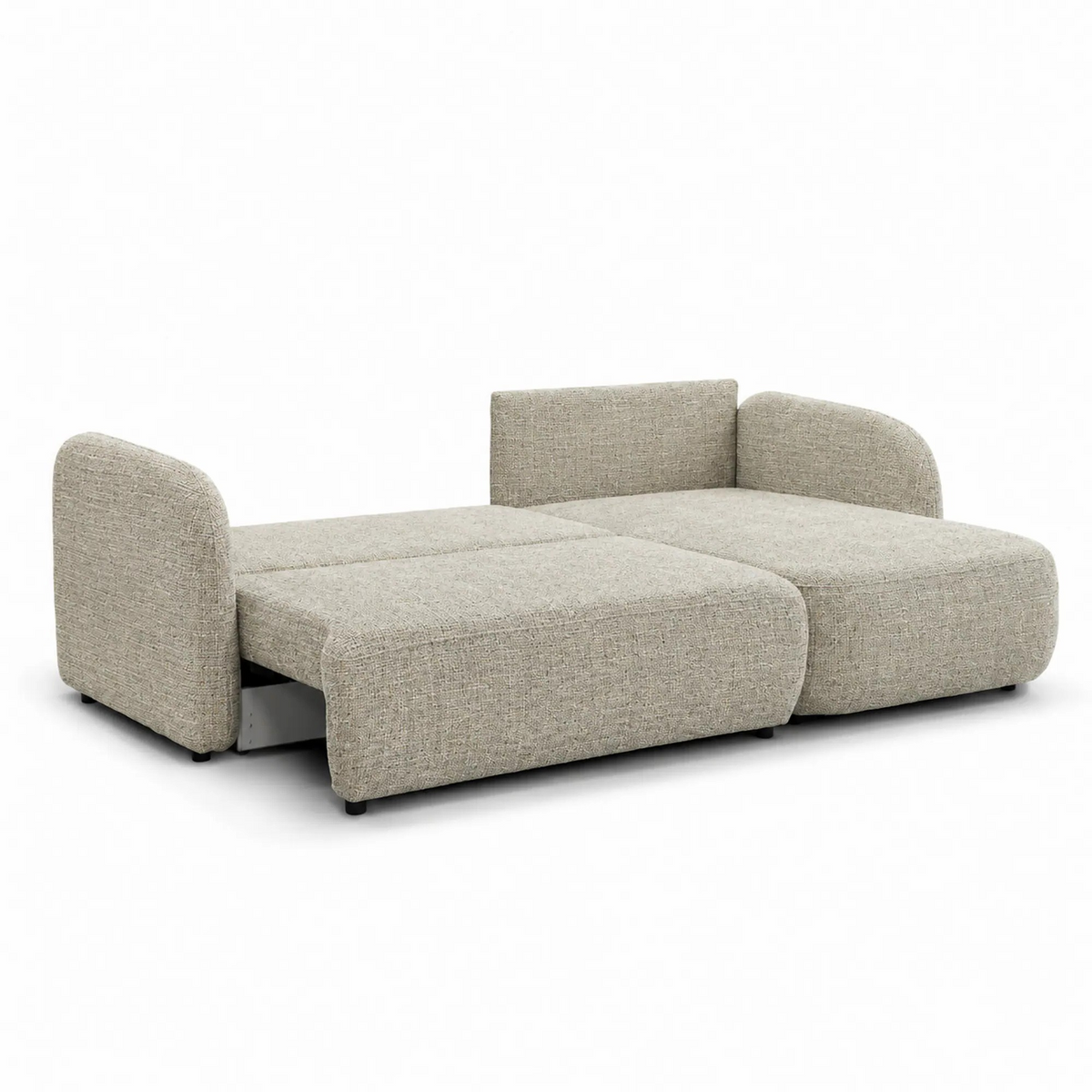 Coltar extensibil SANTIAGO, sezlong dreapta, stofa bej inchis - Cremona 14, cu lada depozitare, 241x154x90 cm