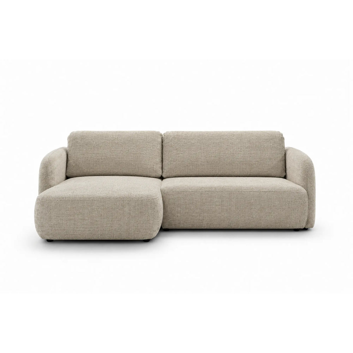 Coltar extensibil SANTIAGO, sezlong stanga, stofa bej inchis - Cremona 14, cu lada depozitare, 241x154x90 cm