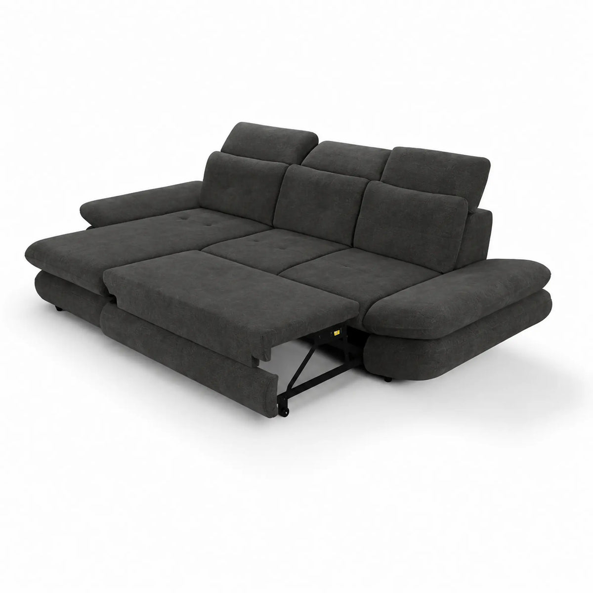 Coltar living SIENA MINI, sezlong stanga, stofa catifelata gri - Velvet F602, 297x181x100 cm