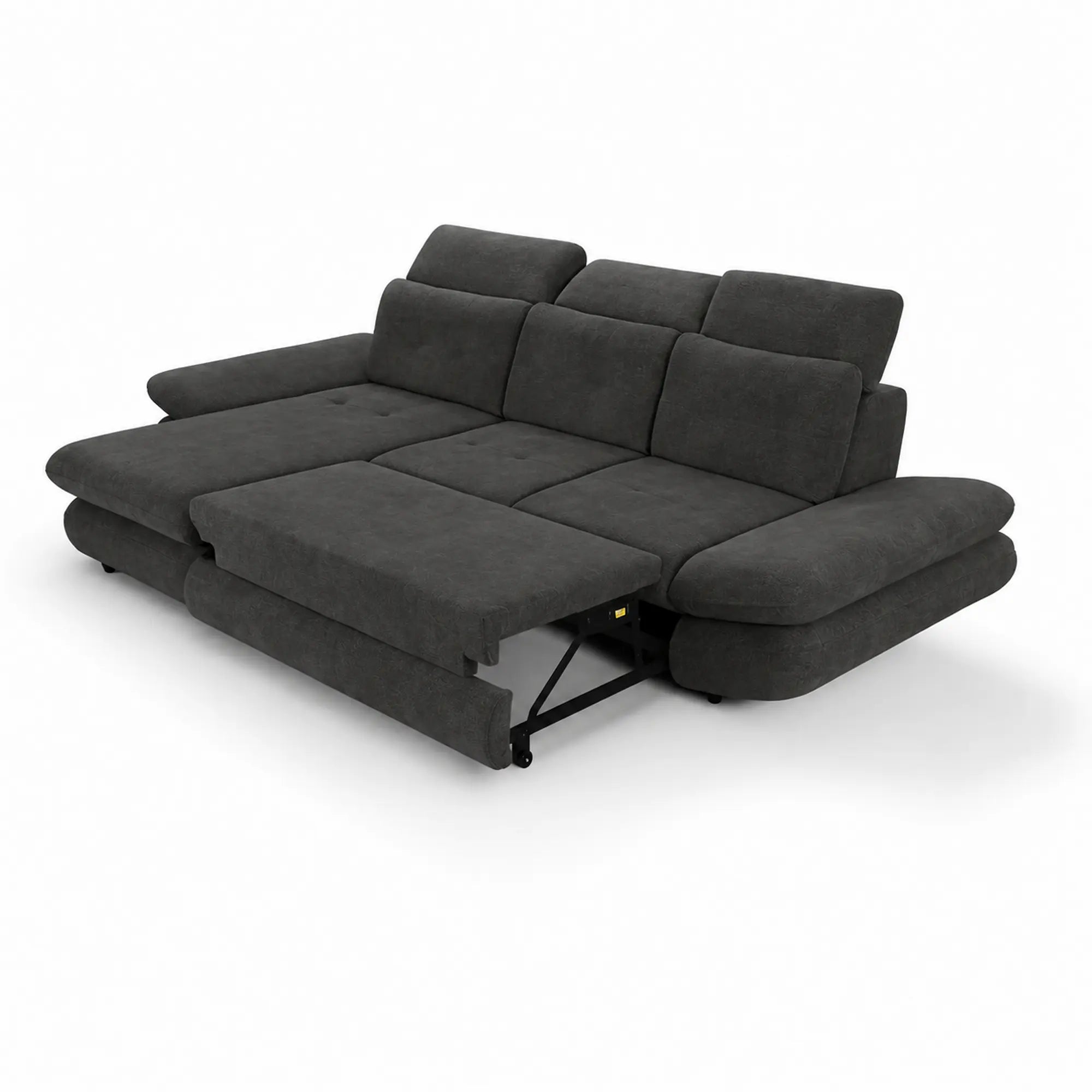Coltar living SIENA MINI, sezlong stanga, stofa catifelata gri - Velvet F602, 297x181x100 cm