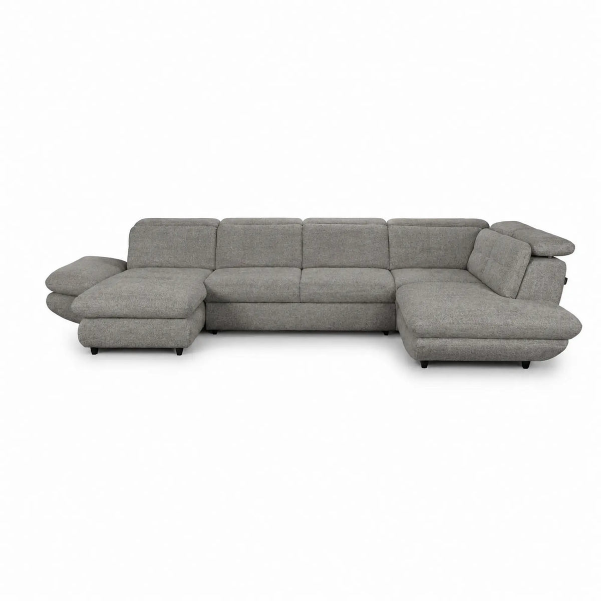 Coltar living SIENA U, sezlong stanga, stofa gri - Frisco G706, 397x234x100 cm