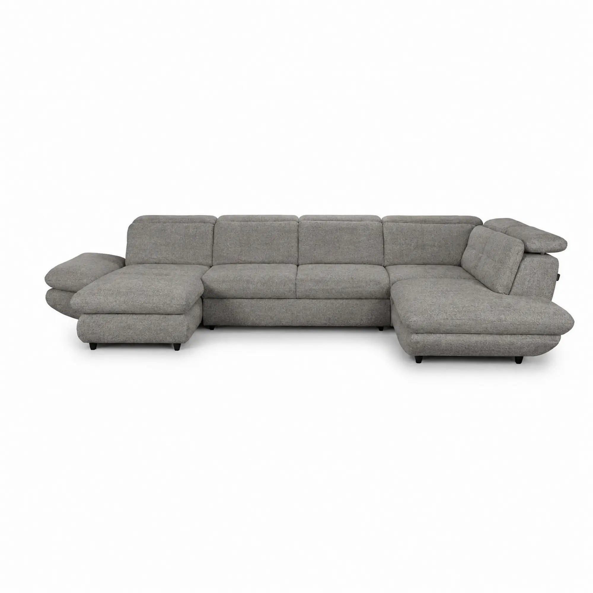 Coltar living SIENA U, sezlong stanga, stofa gri - Frisco G706, 397x234x100 cm