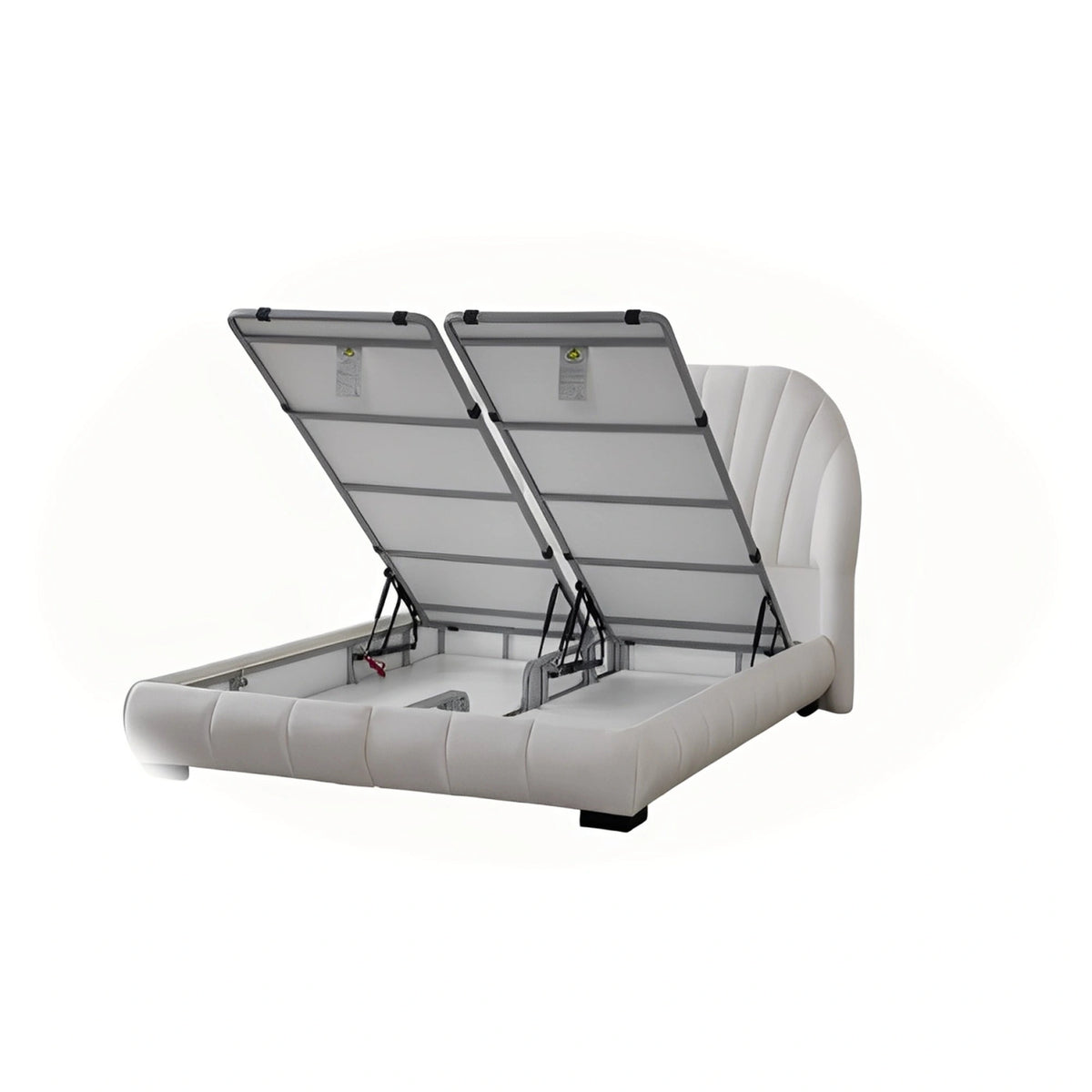 Pat COMFORT PLUS 160x200, stofa crem - Troya 01, cu somiera si spatiu depozitare