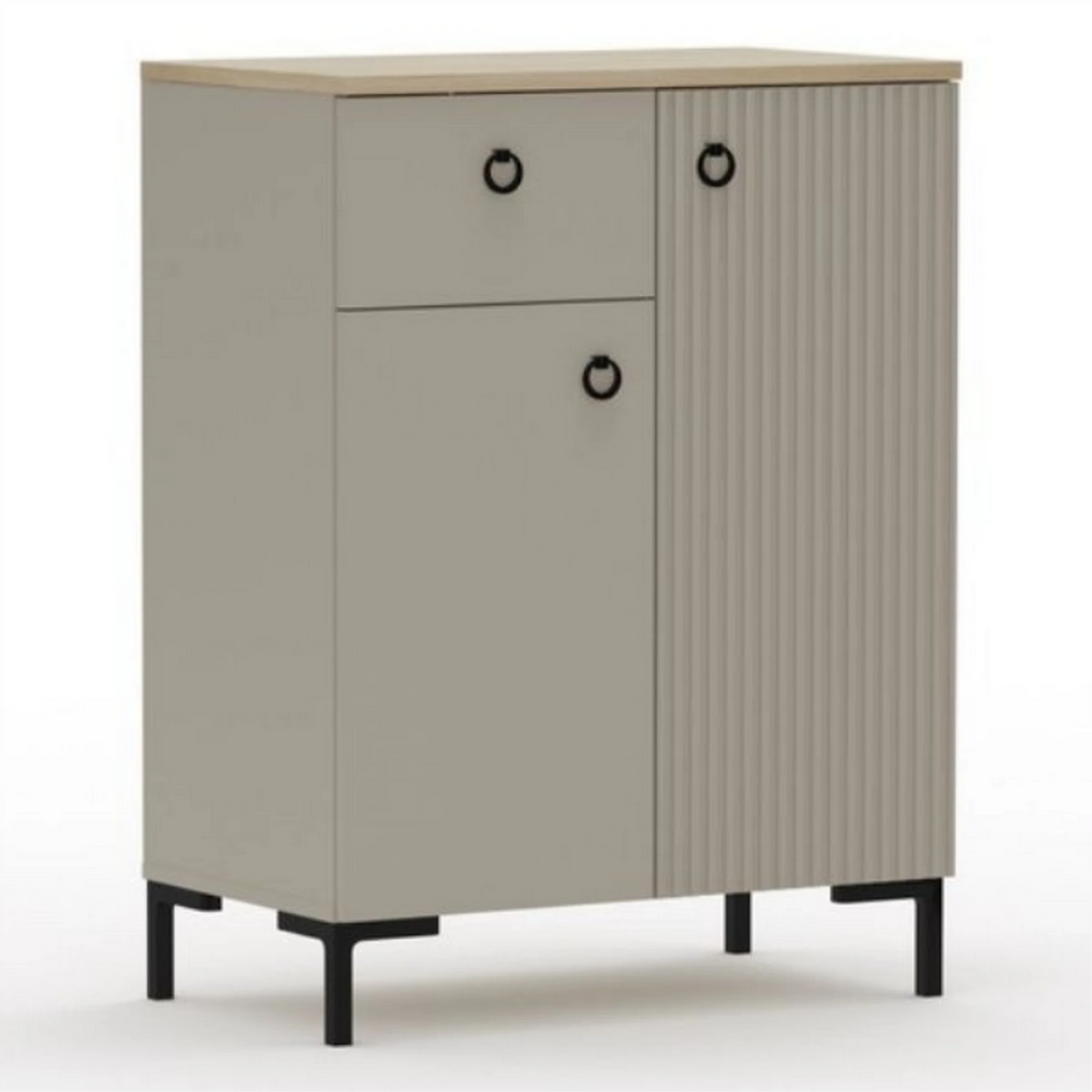 Comoda DOMINICA, grej/stejar, PAL laminat, 70x41x93 cm