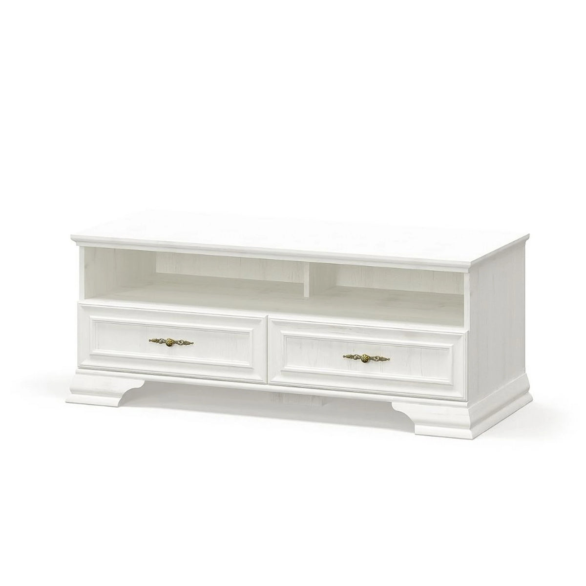 Comoda TV clasica IRYS, pin alb anderson, PAL laminat, 121x51x47 cm