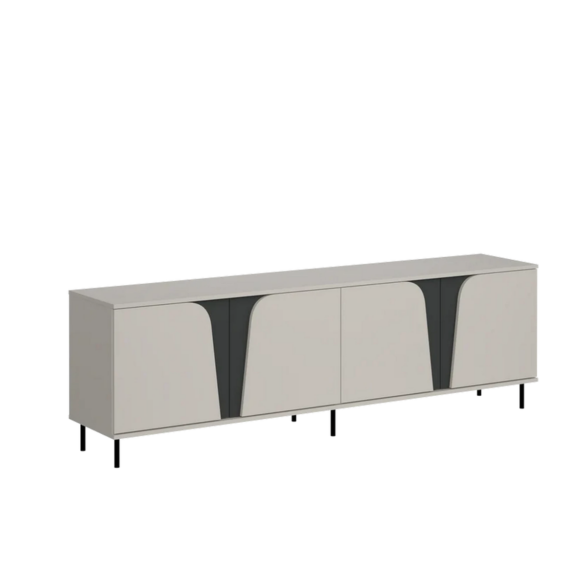 Comoda TV living ASTORIX, casmir/gri grafit, PAL laminat, 200x40x68 cm