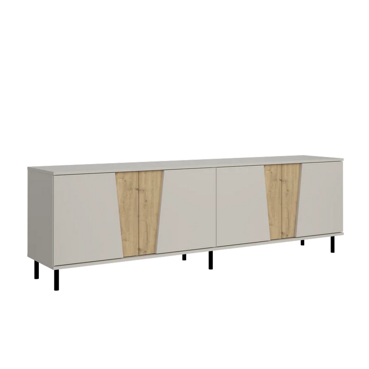 Comoda TV living FELIX, casmir/stejar artisan, PAL laminat, 200x40x68 cm