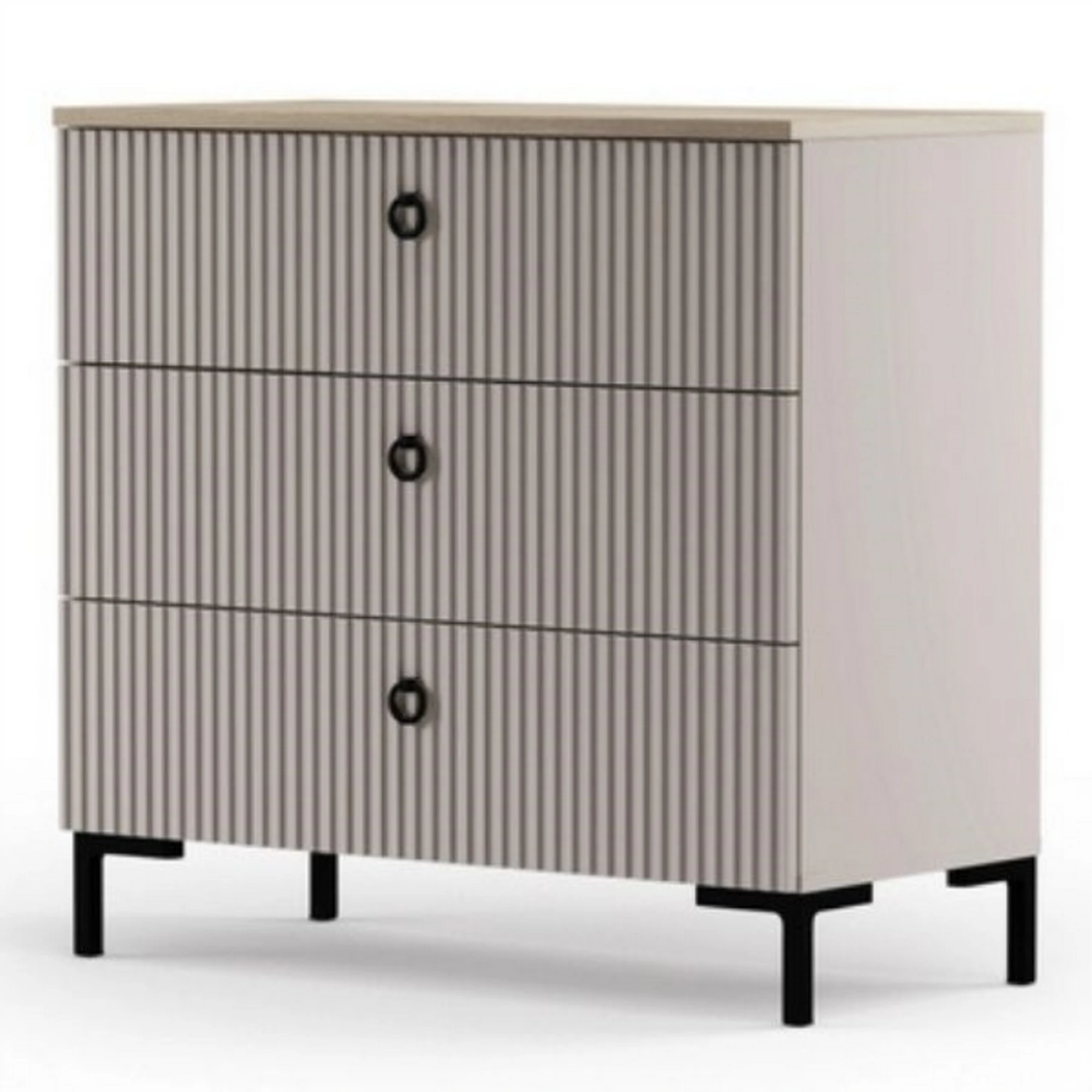 Comoda dormitor moderna DOMINICA, grej/stejar, PAL laminat, 86x41x81 cm