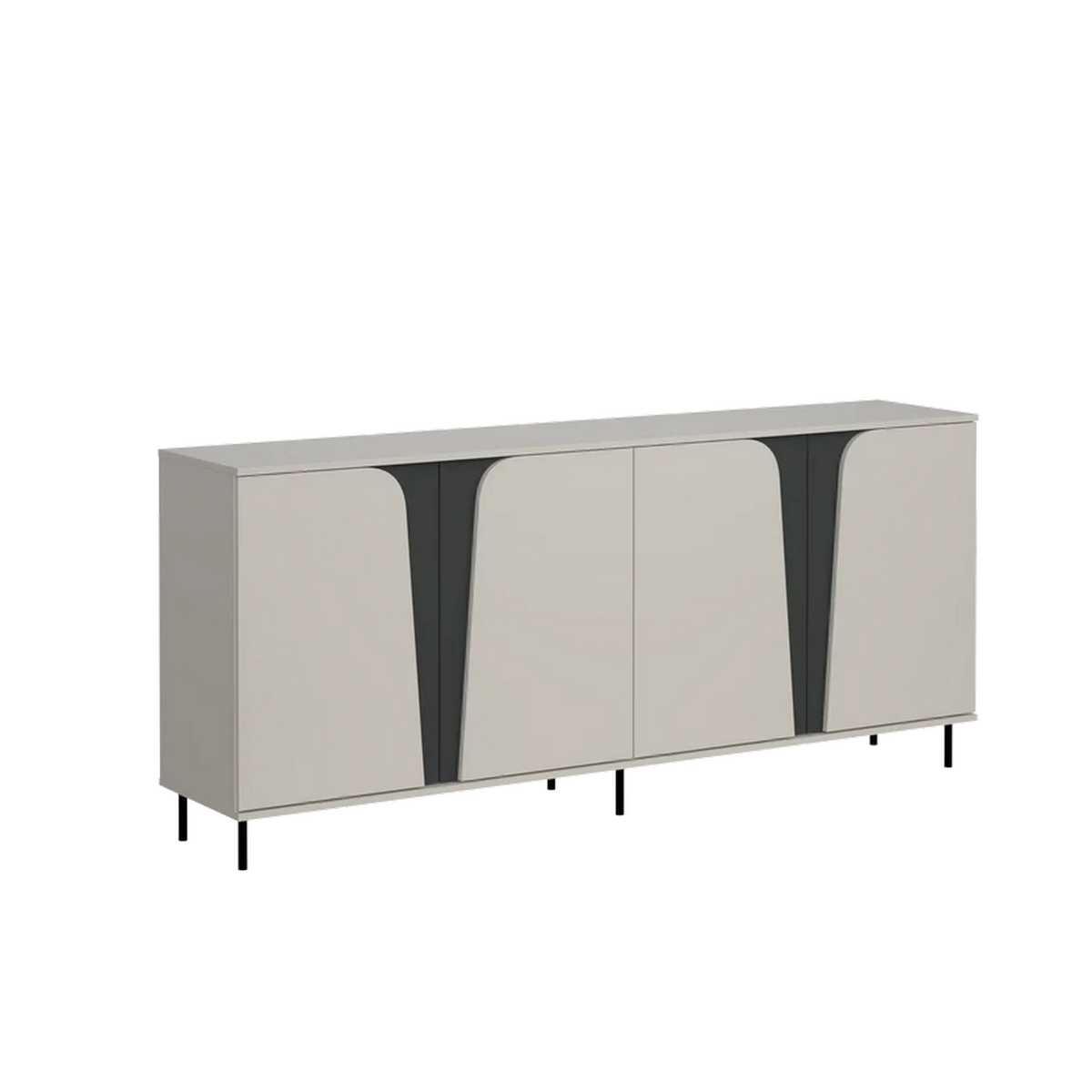 Comoda living ASTORIX, casmir/gri grafit, PAL laminat, 200x40x93 cm