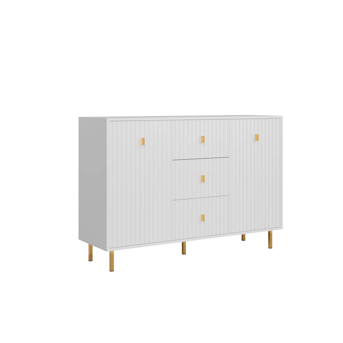 Comoda living PIANO, alb, PAL, 131x40x86 cm