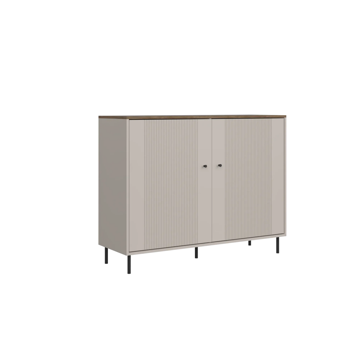 Comoda living TIRAMISU, casmir/stejar, PAL, 124x40x96 cm