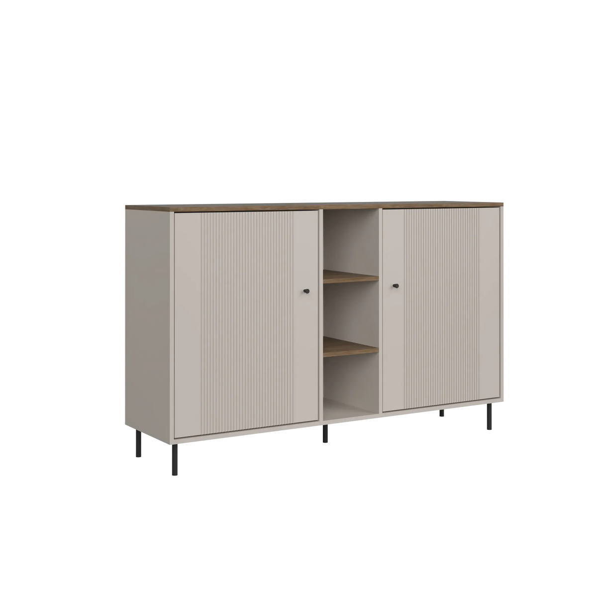 Comoda living TIRAMISU, casmir/stejar, PAL, 154x40x96 cm