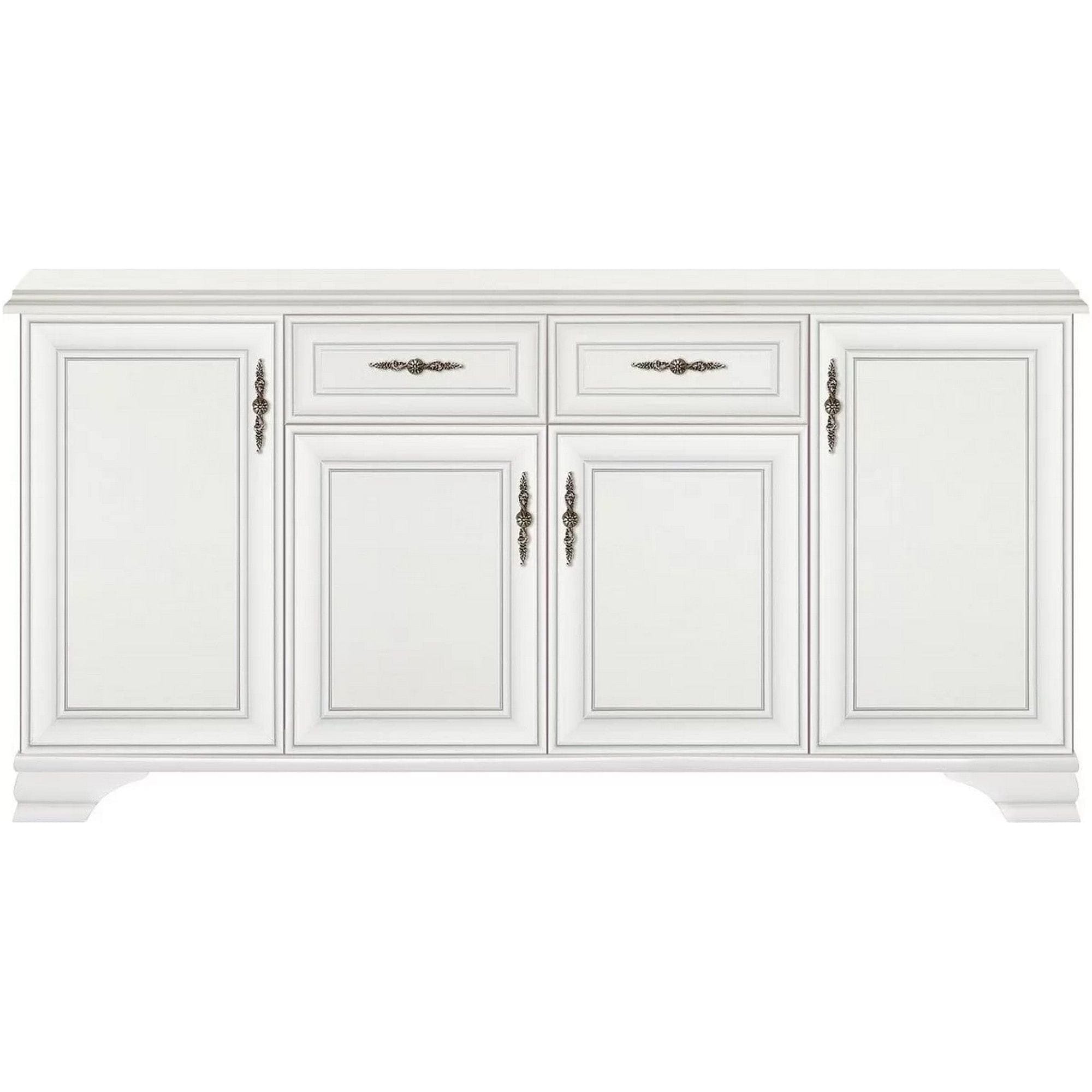 Comoda mare alba IDENTO, alb, PAL melaminat, 184x45x91 cm