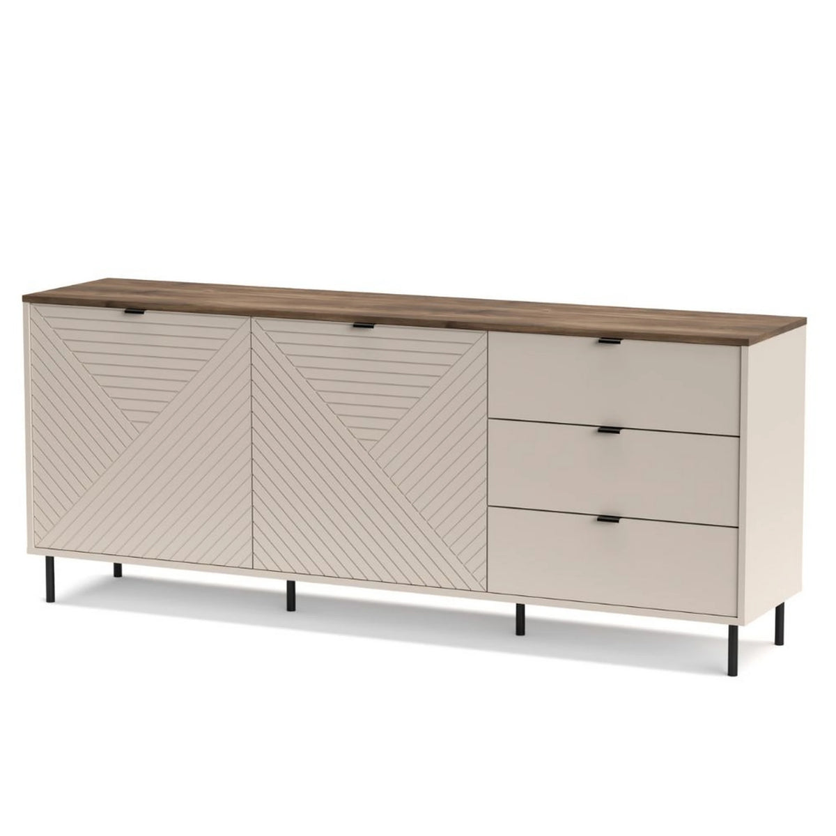 Comoda moderna living EVO, casmir/stejar, PAL laminat, 183x40x75 cm
