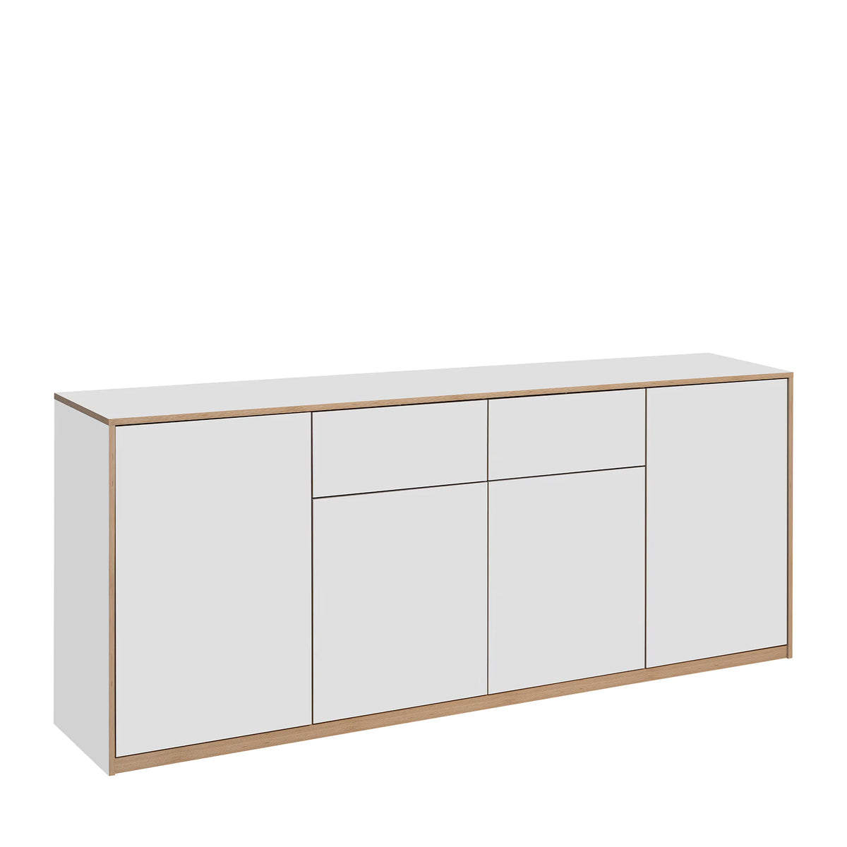 Comoda pentru living COMPLEX, alb, PAL laminat, 220x40x89 cm