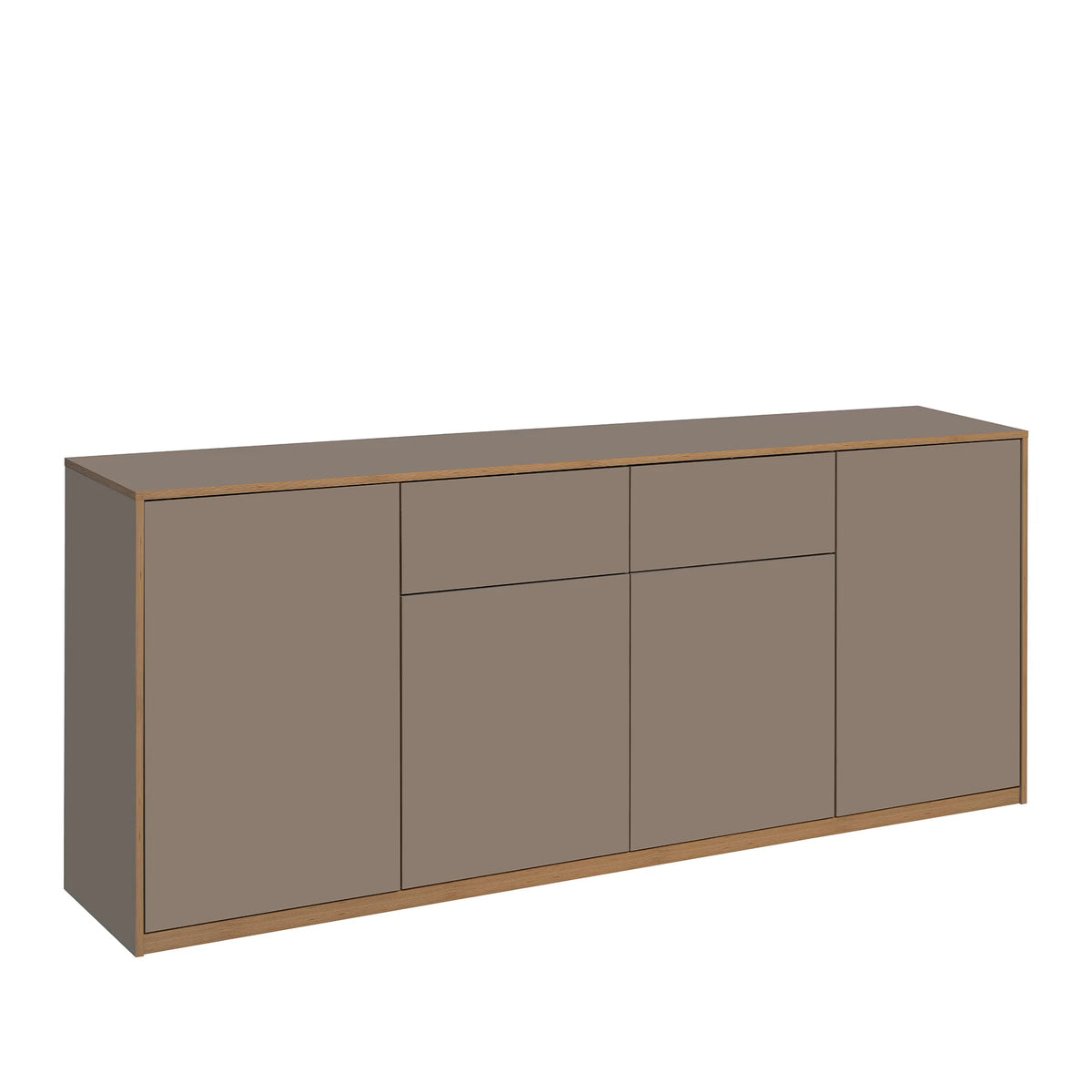 Comoda pentru living COMPLEX, gri, PAL laminat, 220x40x89 cm