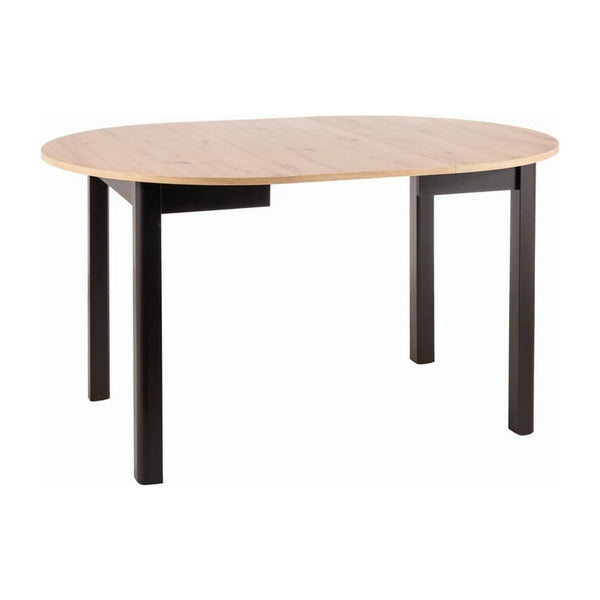 Masa extensibila DANTE, stejar artisan/negru mat, PAL laminat, 102/142x102x75 cm