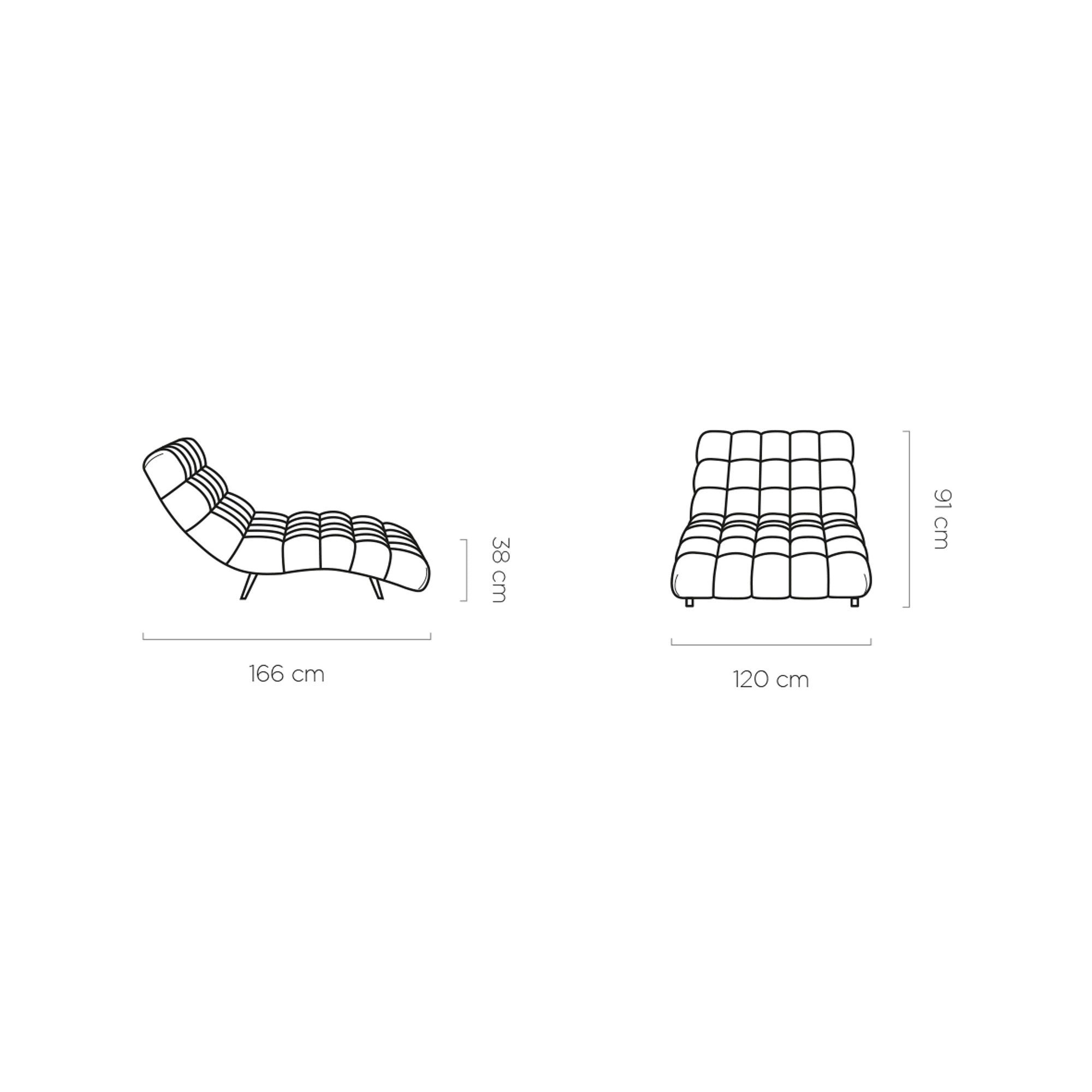 Sezlong DELPHI 120, personalizabil materiale gama Premium, 120x166x83 cm
