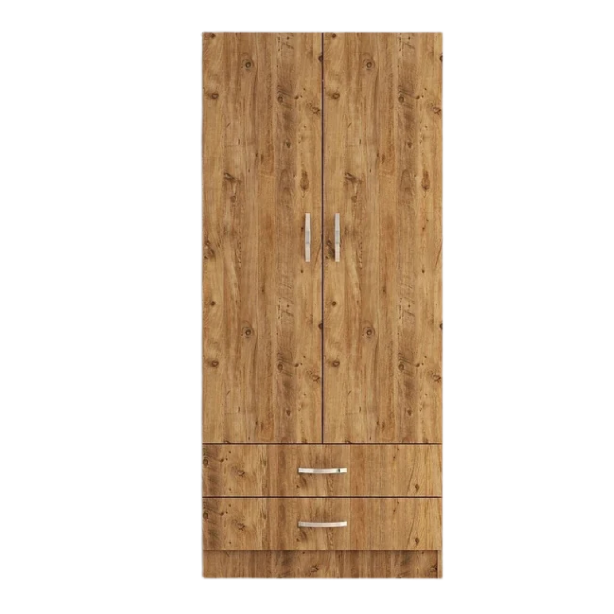 Dulap GRD0402, stejar, PAL melaminat, cu 2 usi si 2 sertare, 80x47x182 cm