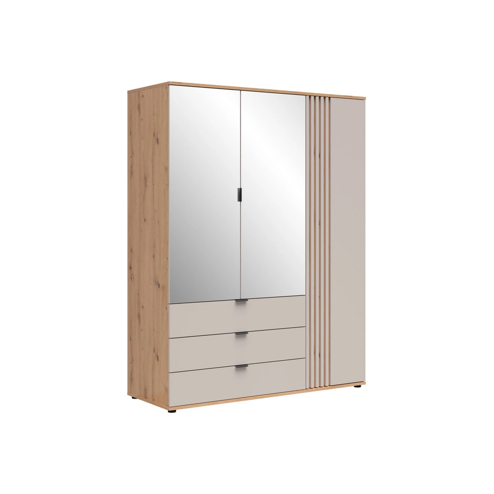 Dulap 150 BREVAS, stejar artisan/casmir, PAL, cu 3 usi si 3 sertare, 150x56x196 cm