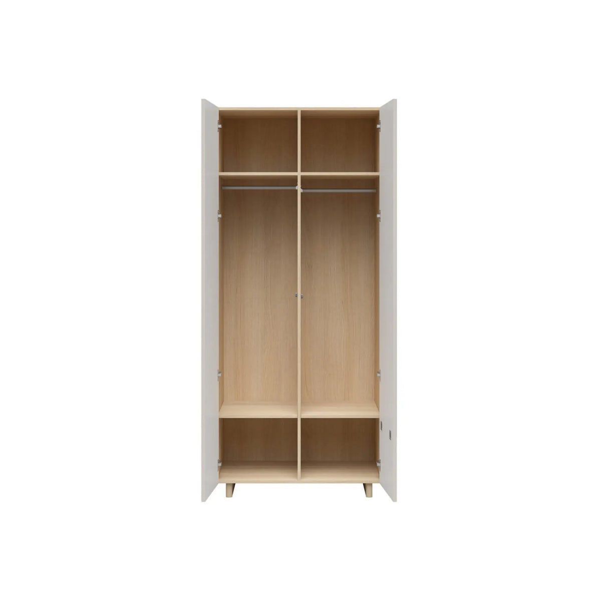 Dulap CALM, stejar/bej, PAL/MDF, cu 2 uși, 90x58x208 cm