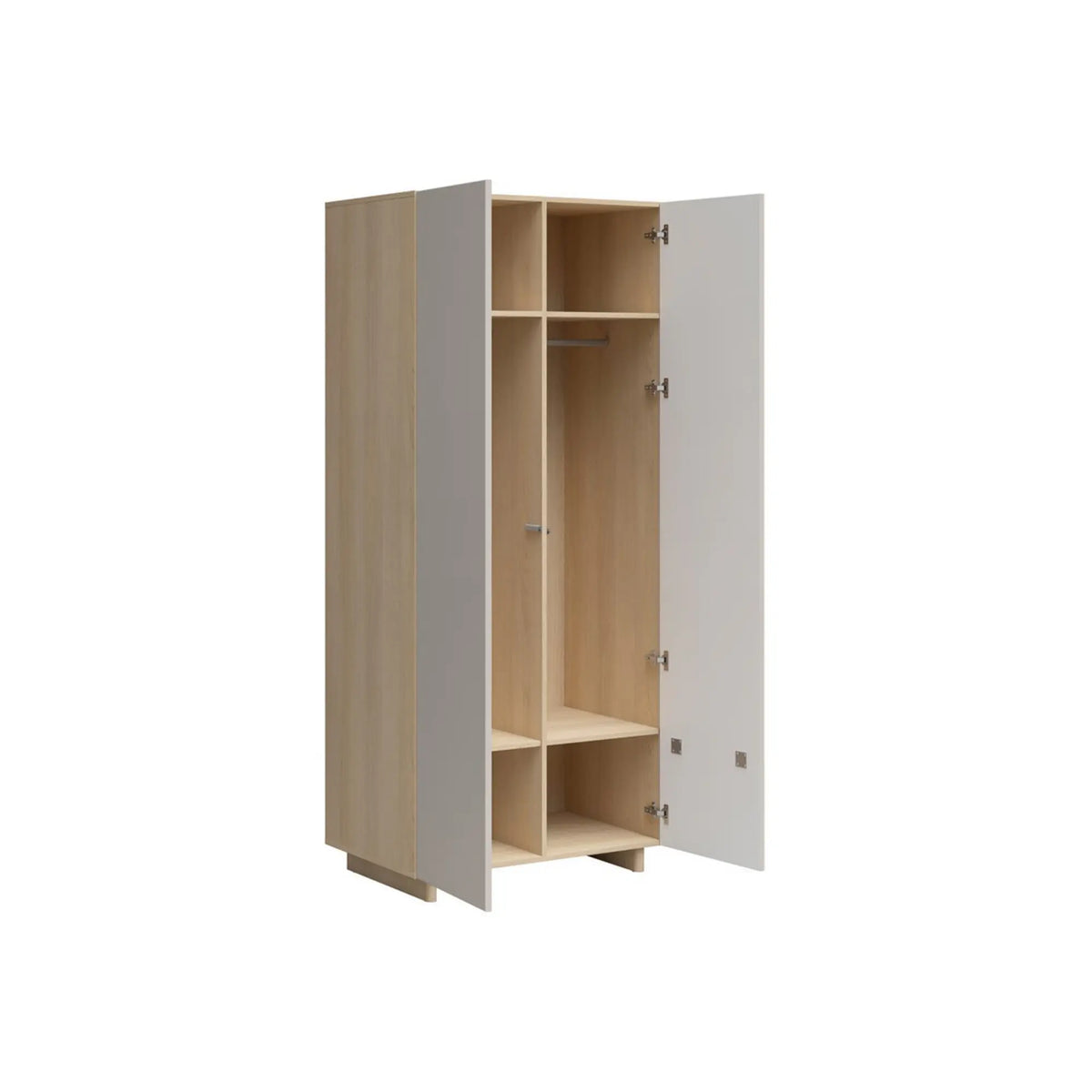 Dulap CALM, stejar/bej, PAL/MDF, cu 2 uși, 90x58x208 cm