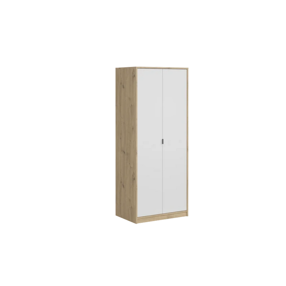 Dulap dormitor 2 usi NEPON, stejar artisan/alb, PAL laminat, 80x54x197 cm
