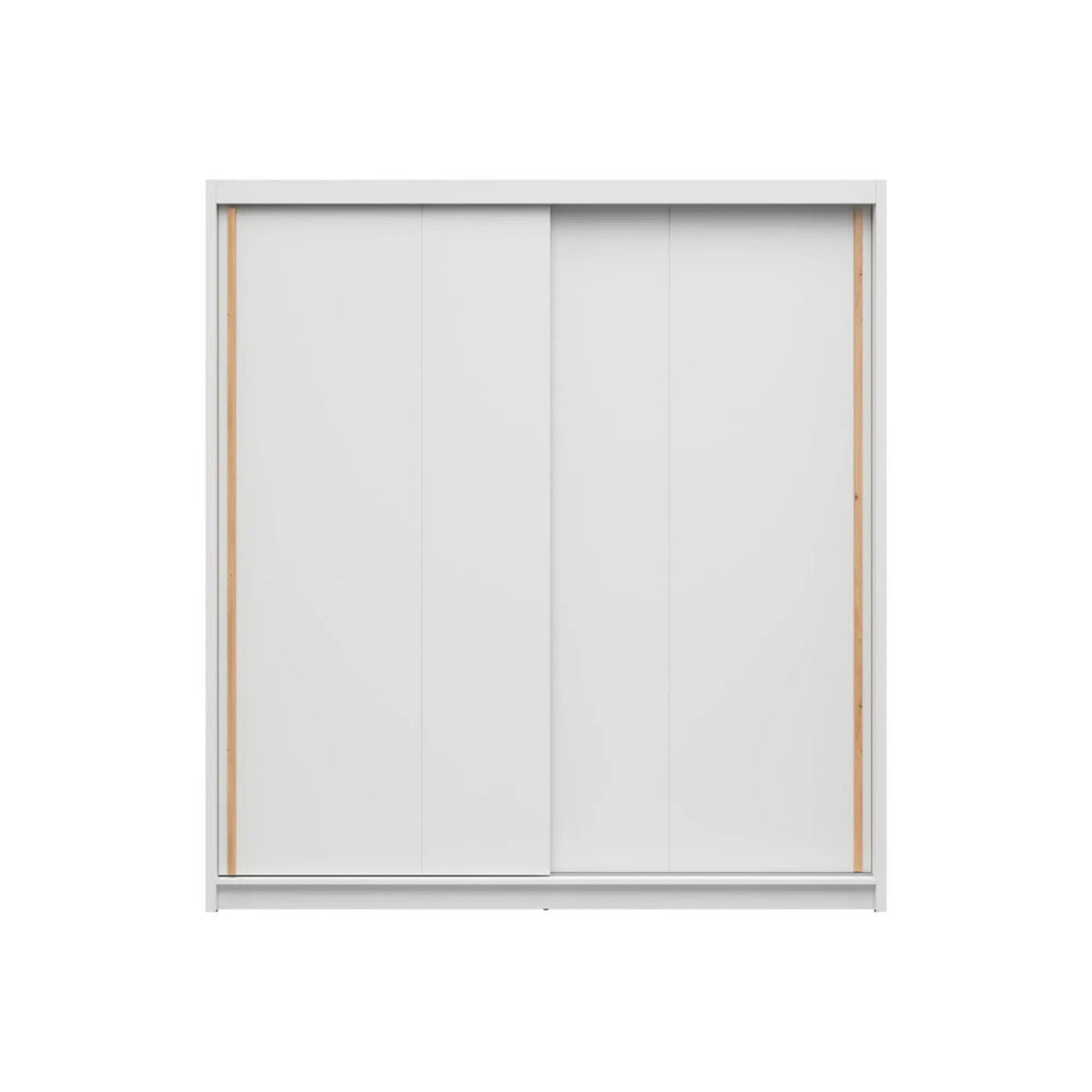Dulap glisant AURA 200 cu container cu 3 sertare, 2 uși, alb, PAL, 203x60x219 cm
