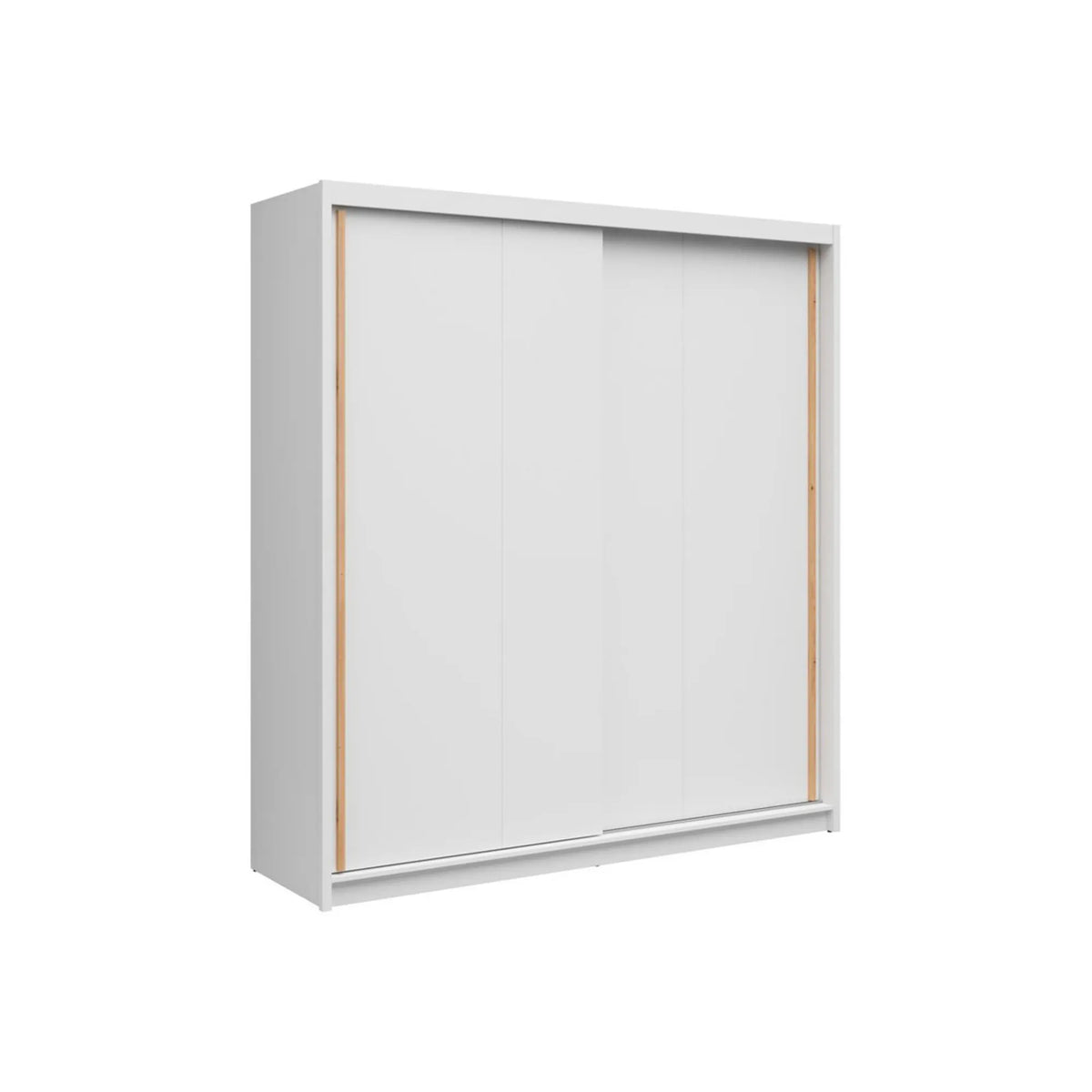 Dulap glisant AURA cu container, alb, PAL, cu 2 uși, 203x60x219 cm