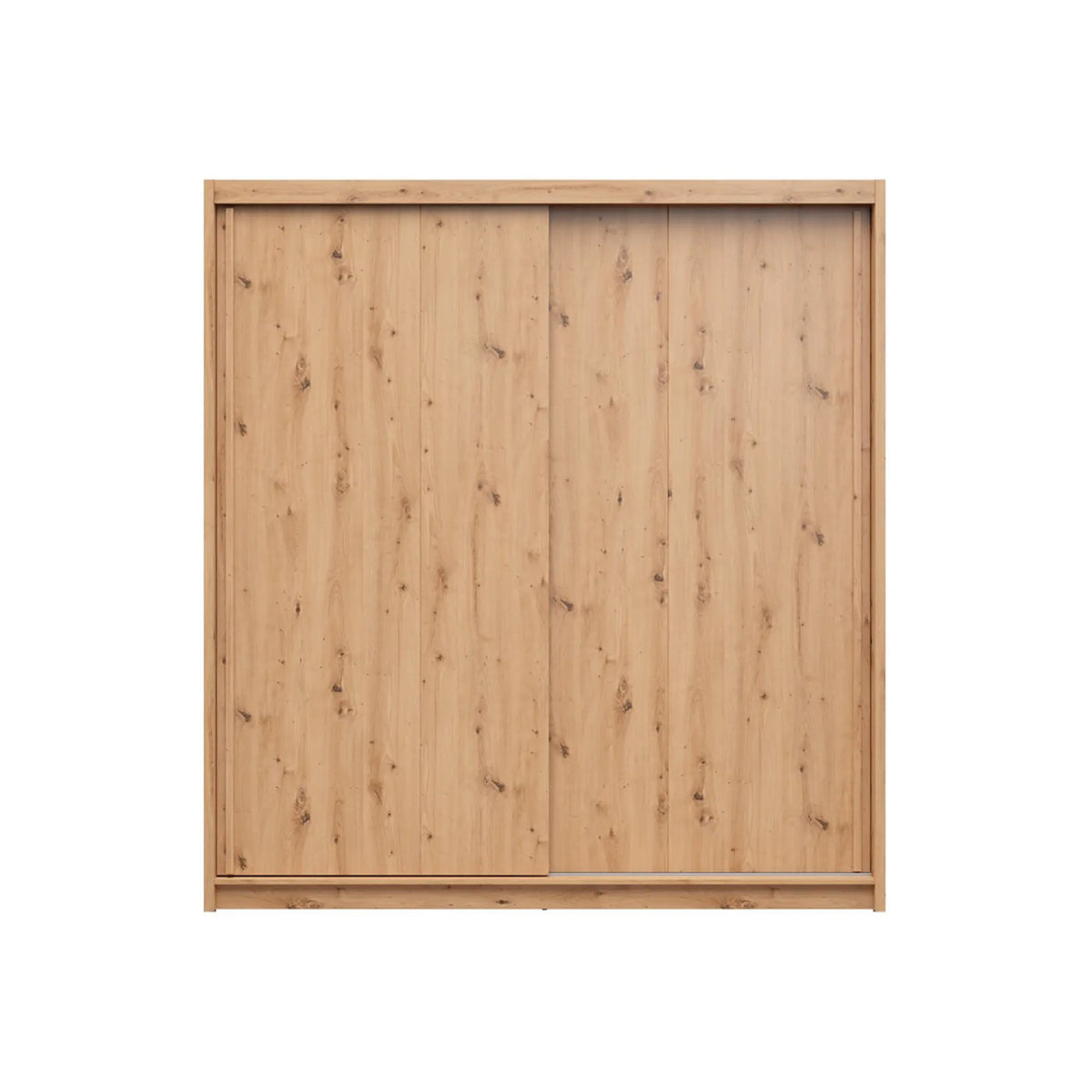 Dulap glisant AURA 200 cu container cu 3 sertare, 2 uși, stejar artisan, PAL, 203x60x219 cm