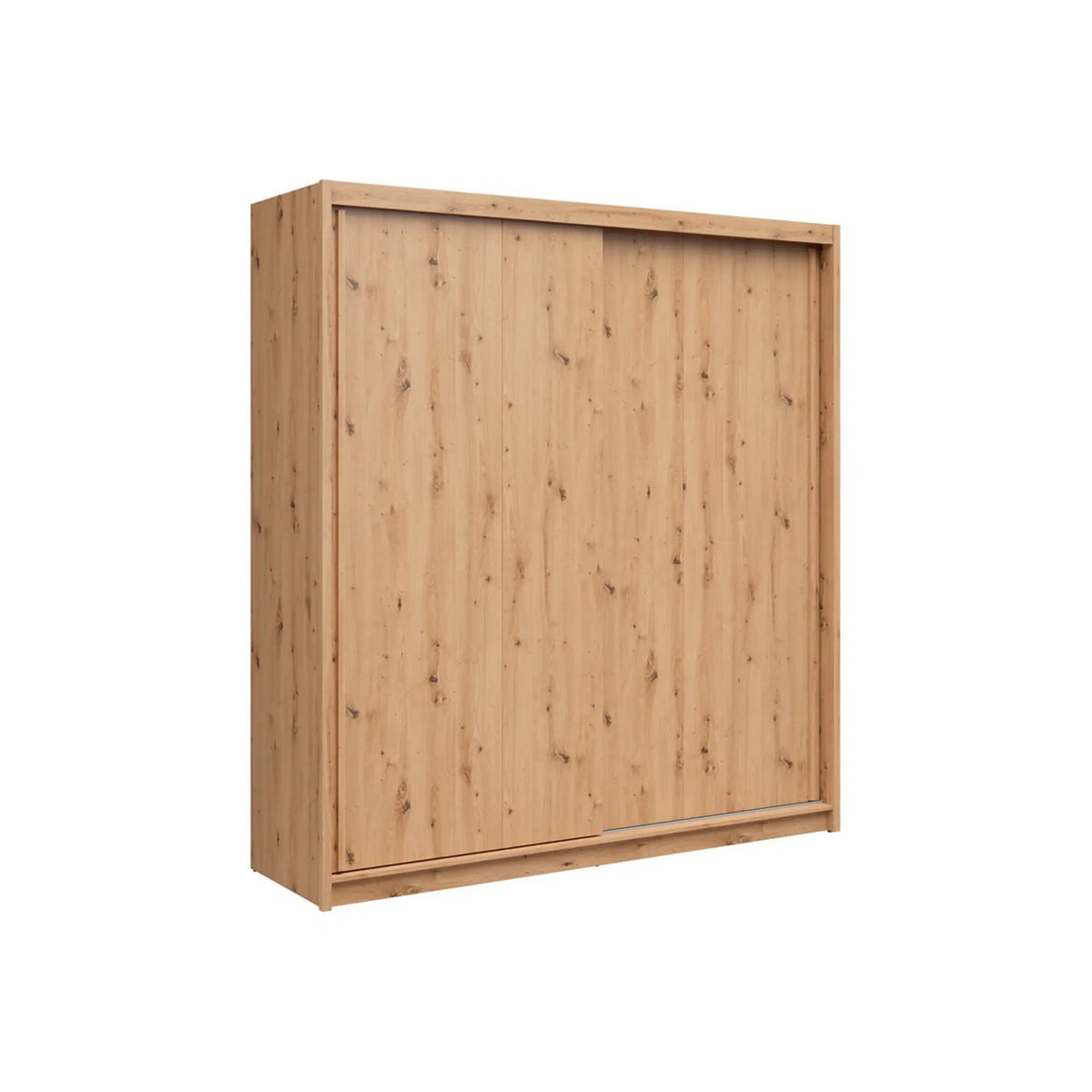 Dulap glisant AURA cu container, stejar artisan, PAL, cu 2 uși, 203x60x219 cm