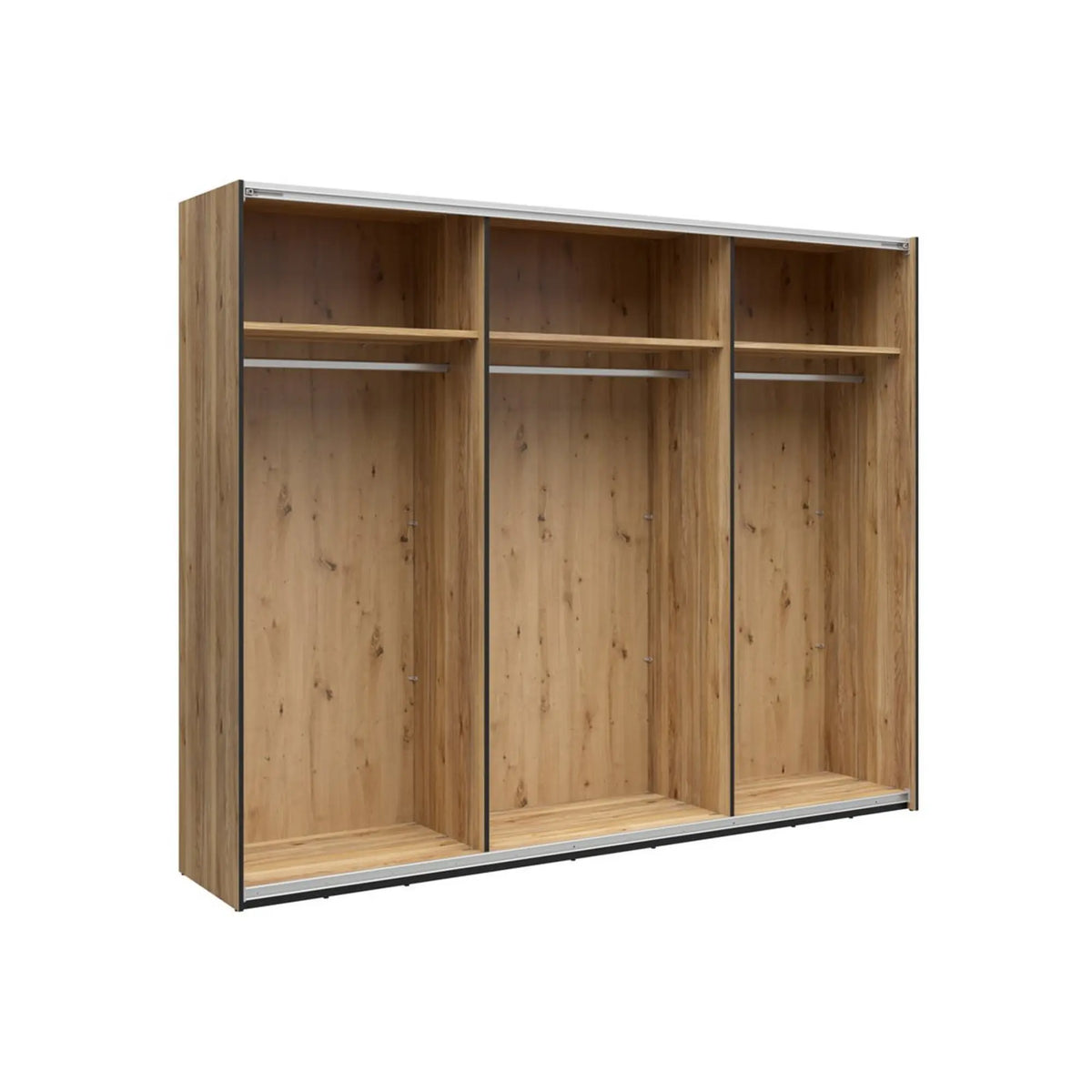 Dulap glisant HENSON, stejar mauvella/stejar tegola, PAL, cu 2 uși, 270x61x218 cm
