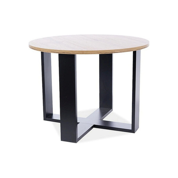 Masuta EGOA, stejar natural/negru, PAL laminat, 65x50 cm