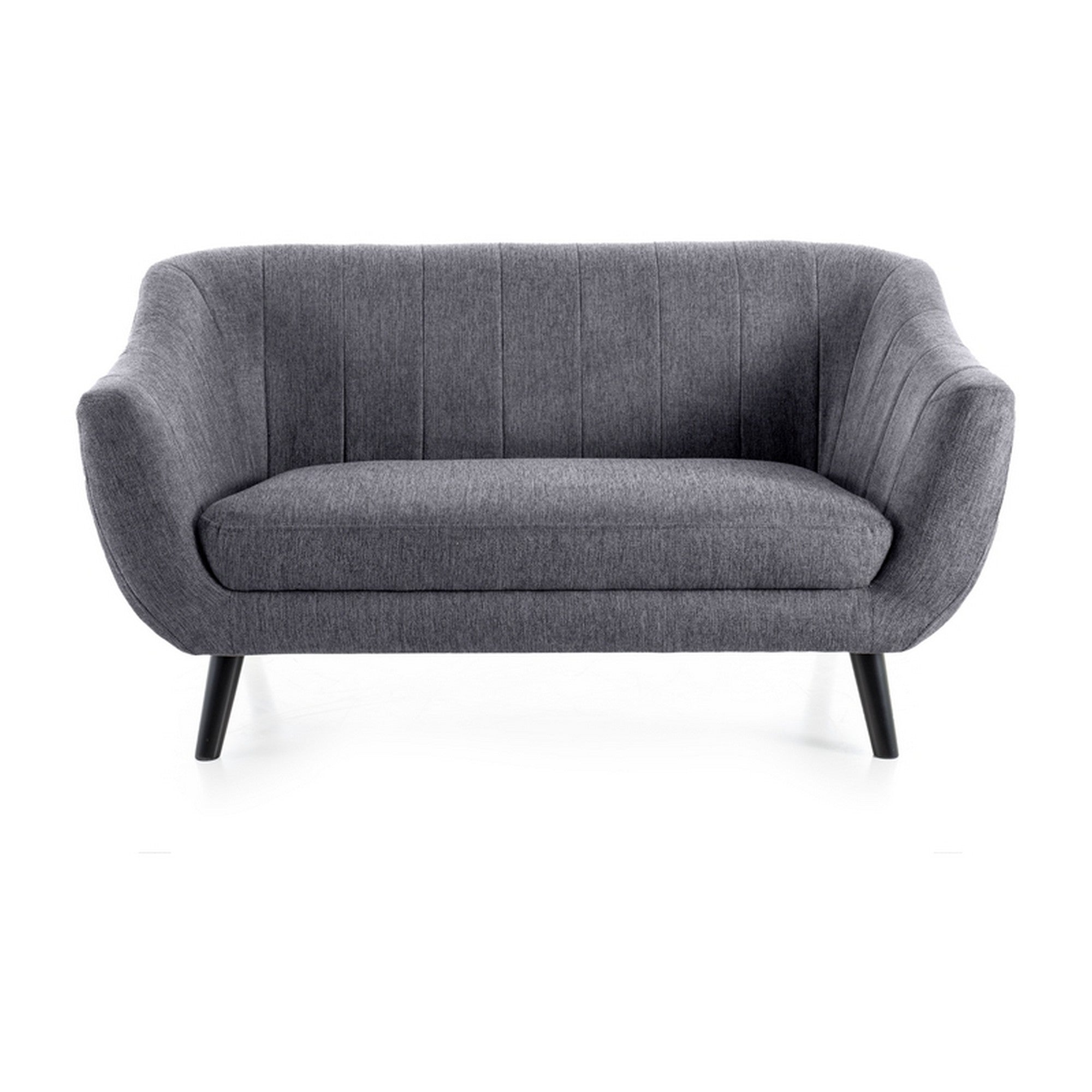 Canapea ELITE 2, gri inchis, stofa clasica/lemn, 160x85x83 cm