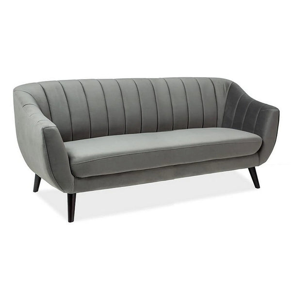 Canapea ELITE 3, gri, stofa catifelata/lemn, 200x85x83 cm