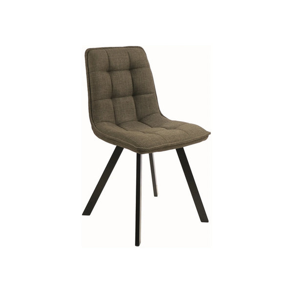 Scaun ELLIS, verde olive/negru mat, stofa/metal, 46x42x88 cm
