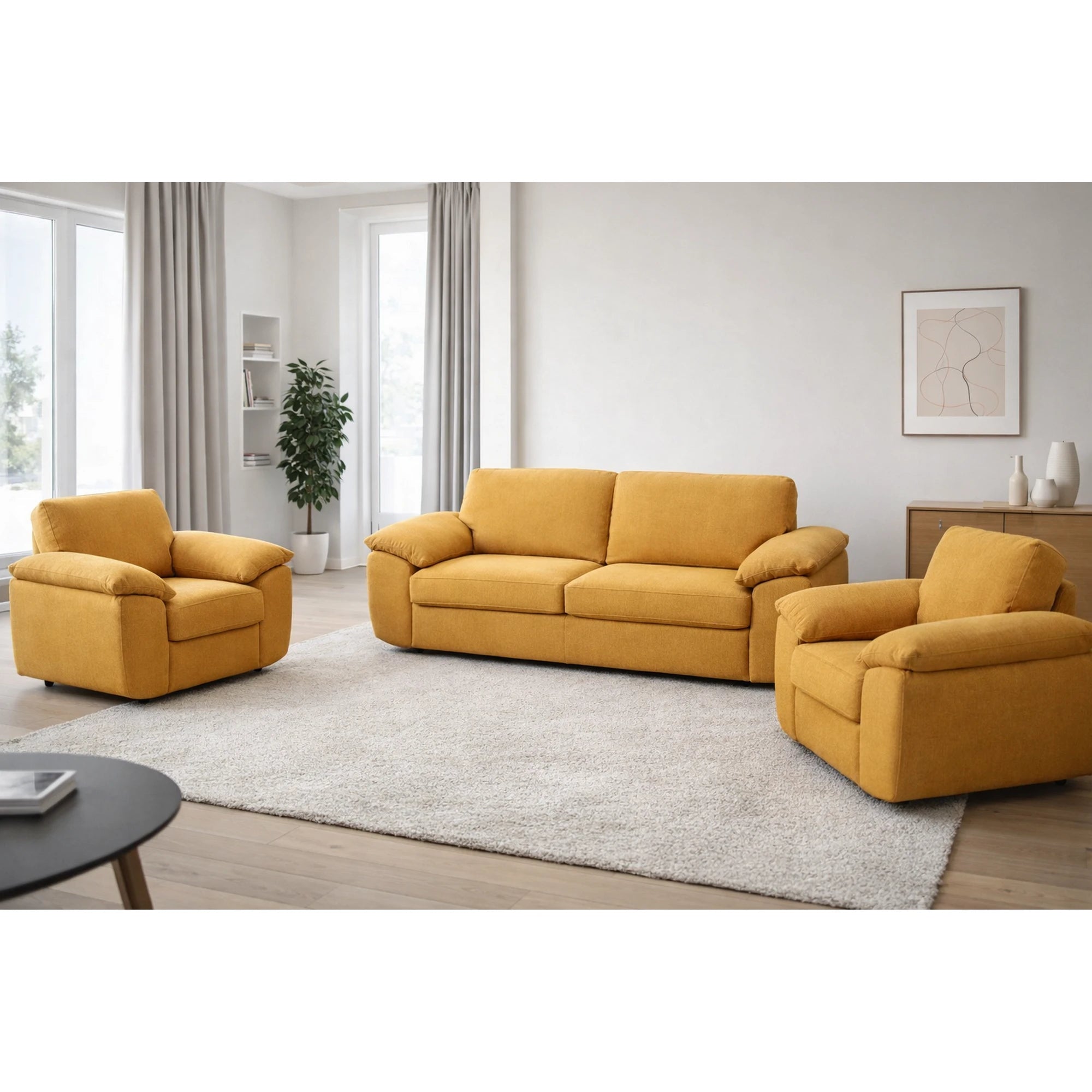 Canapea extensibila 220 EVA, stofa crem - Miracle C273, 220x100x91 cm