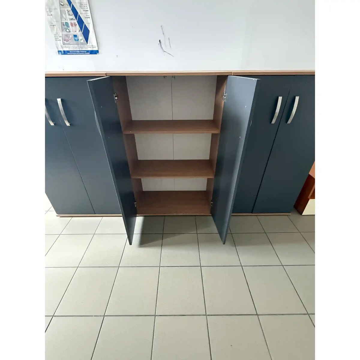 PRODUS RESIGILAT - Comoda EXC1058UDG, stejar/gri, PAL, 77x39x121 cm