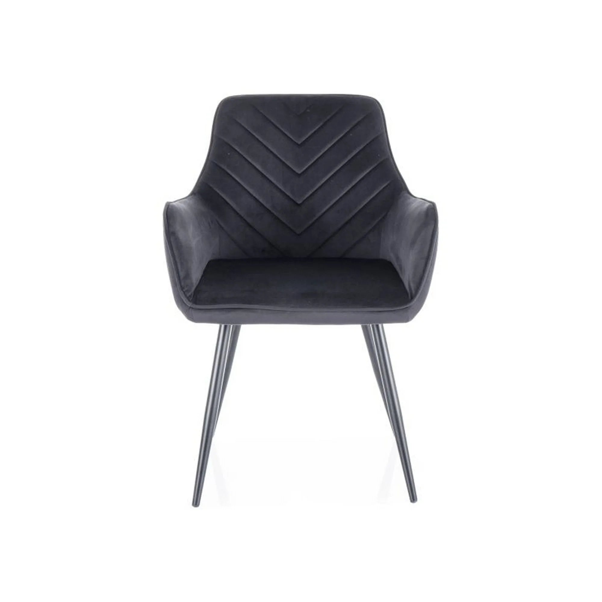 Scaun FIG, negru, stofa catifelata/metal, 57x47x85 cm
