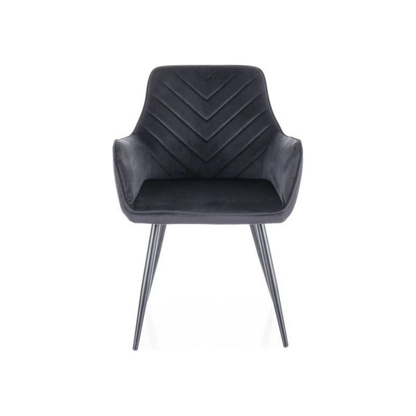 Scaun FIG, negru, stofa catifelata/metal, 57x47x85 cm