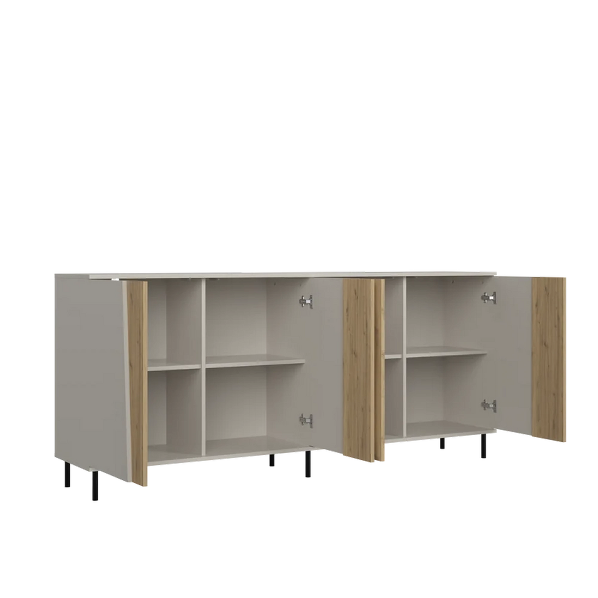Comoda living FELIX, casmir/stejar artisan, PAL laminat, 200x40x93 cm