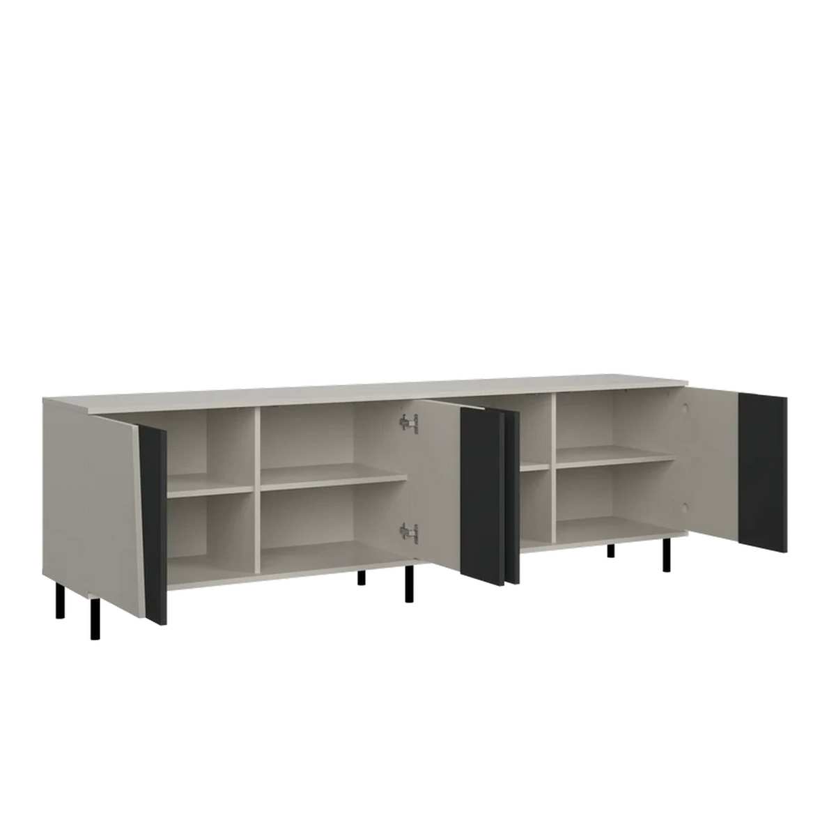 Comoda TV living FELIX, casmir/gri grafit, PAL laminat, 200x40x68 cm