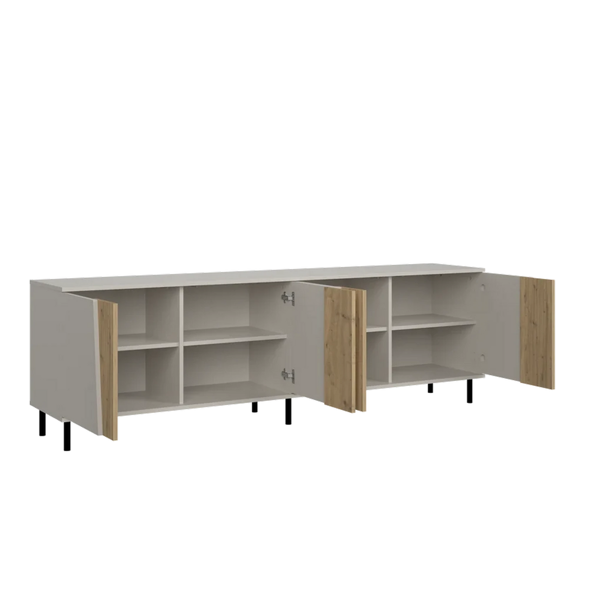 Comoda TV living FELIX, casmir/stejar artisan, PAL laminat, 200x40x68 cm