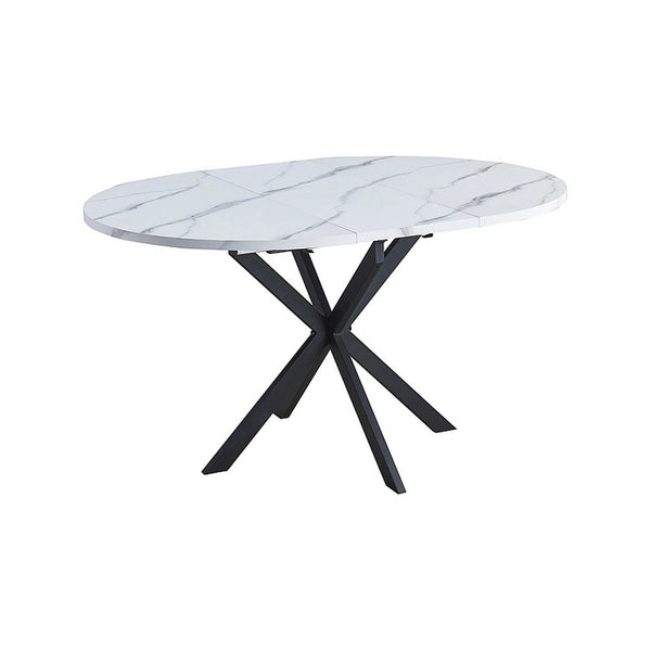 Masa extensibila GASTON, alb/negru, 100/135x100x75 cm