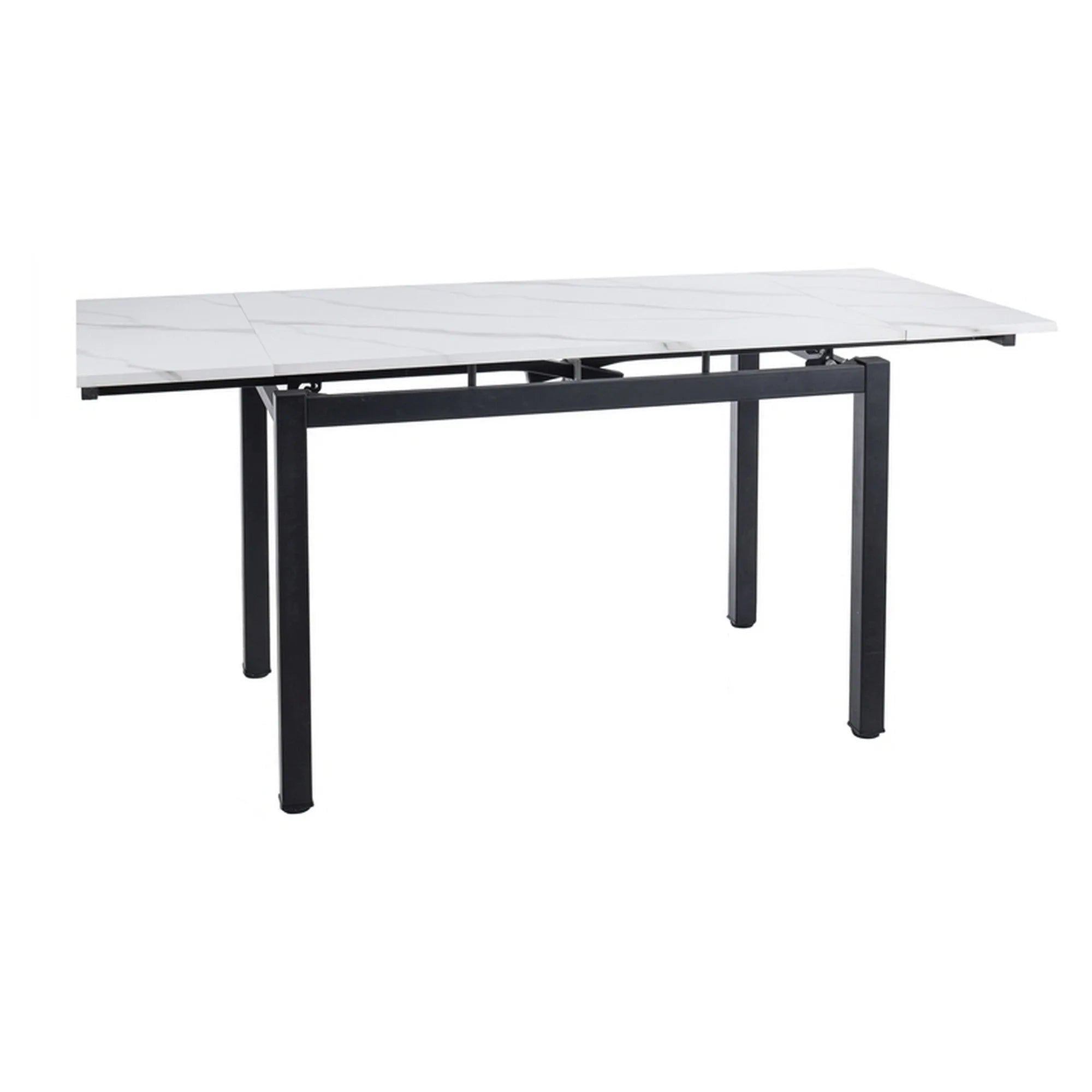 Masa extensibila GD017, alb cu efect de marmura, 110/170x74x75 cm
