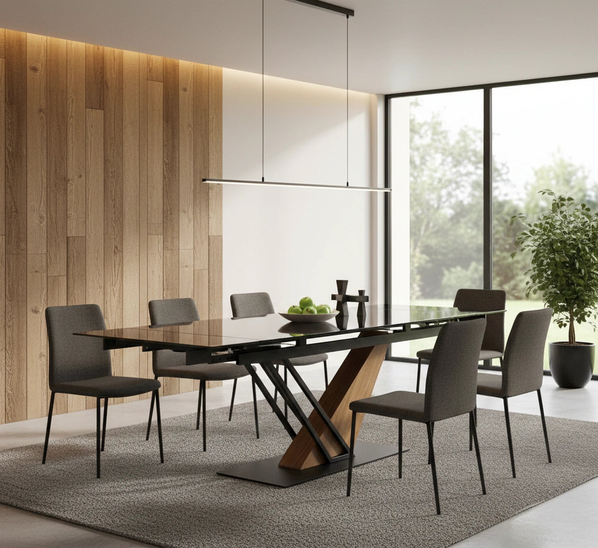 Masa extensibila GENESIS, negru/stejar, 160/220x90x76 cm