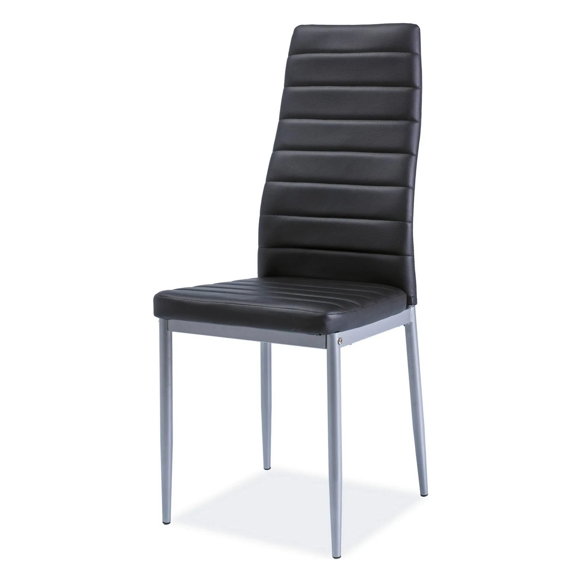 Scaun tapitat H261 BIS, negru/argintiu, piele ecologica/metal, 40X38X96 cm