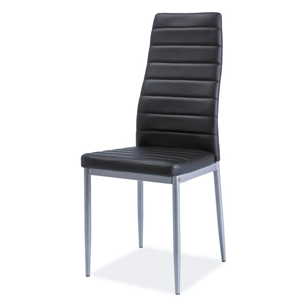 Scaun tapitat H261 BIS, negru/argintiu, piele ecologica/metal, 40X38X96 cm