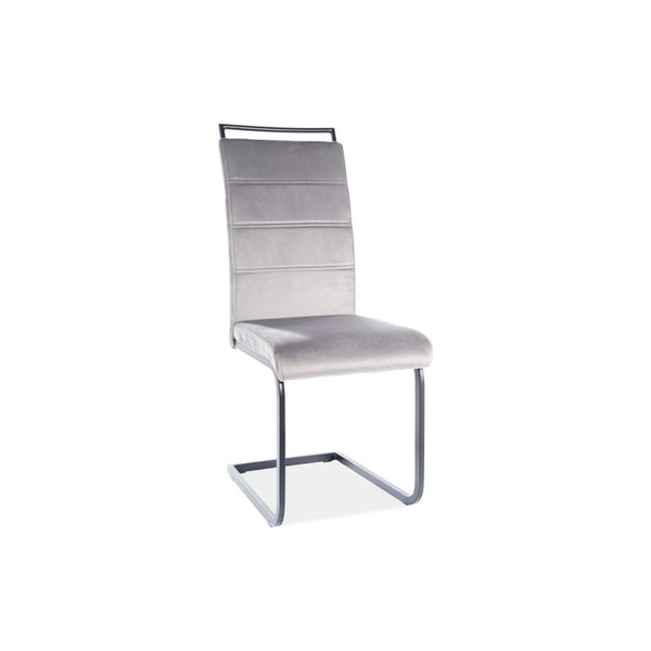 Scaun H441, gri/negru, stofa catifelata/metal, 41x42x102 cm