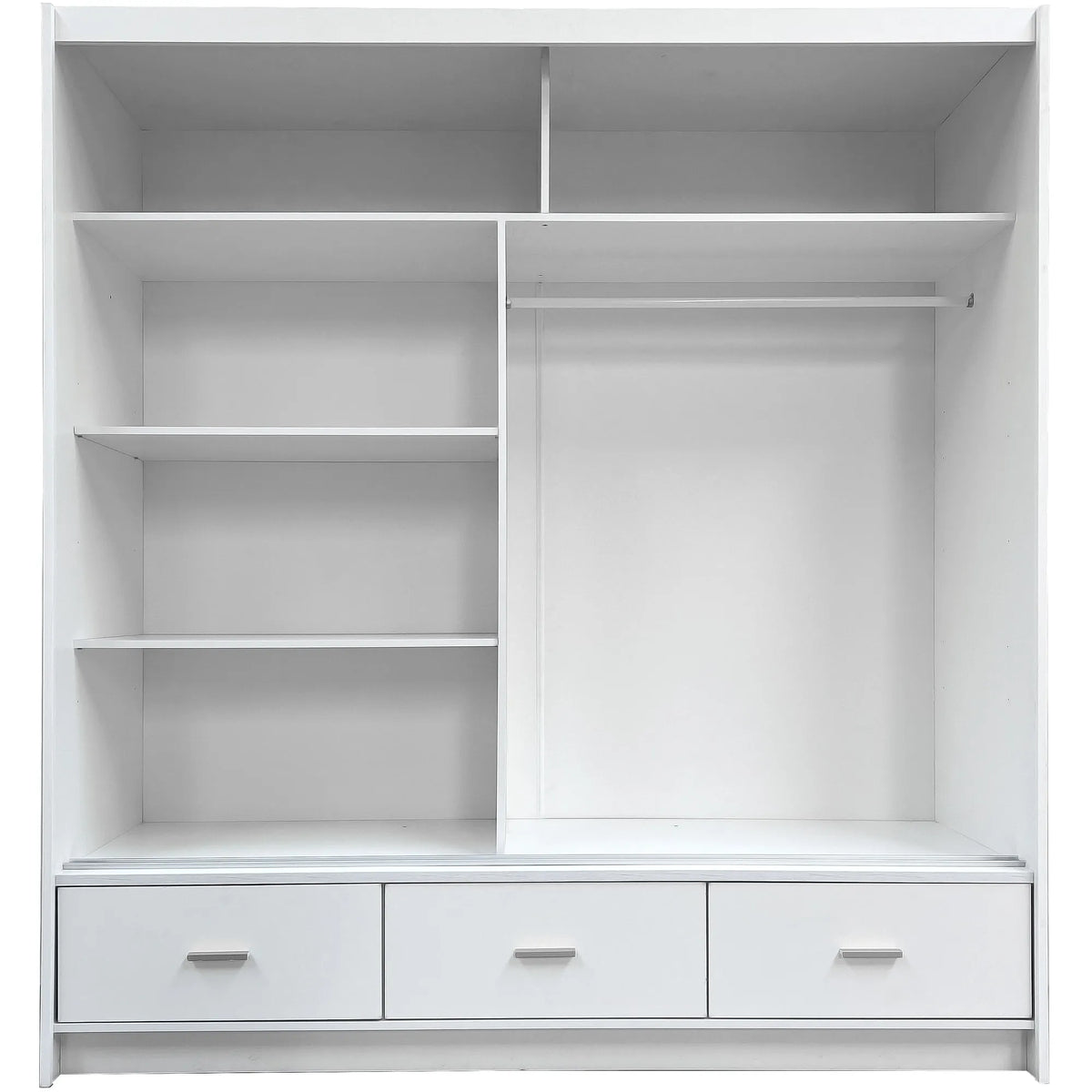 Dulap CANADA CA25-200, alb/auriu, PAL, cu 2 usi si 3 sertare, 200x60x215 cm